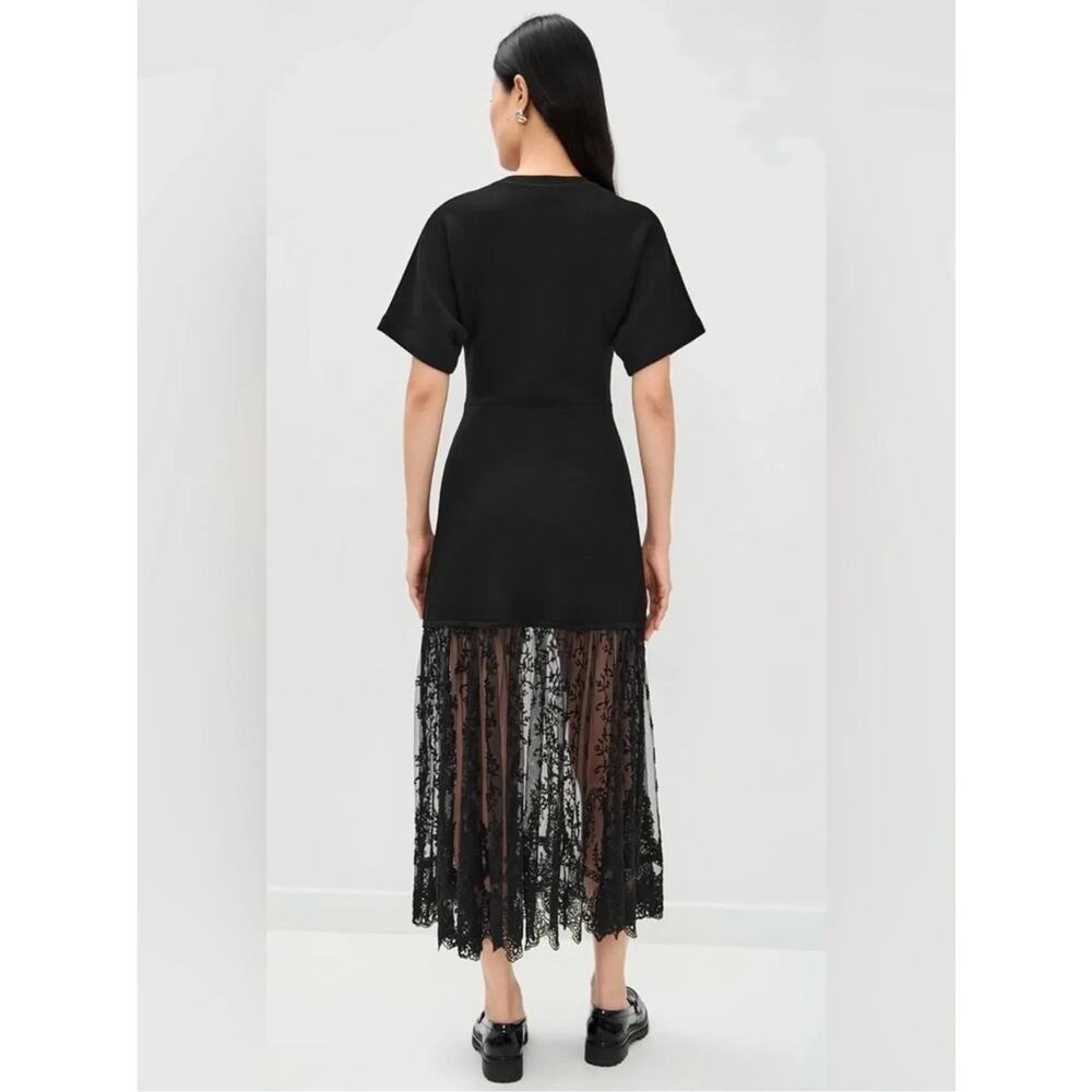 SEA New York Black Knit Lace Combo Diane Maxi Dress - Picture 2 of 7